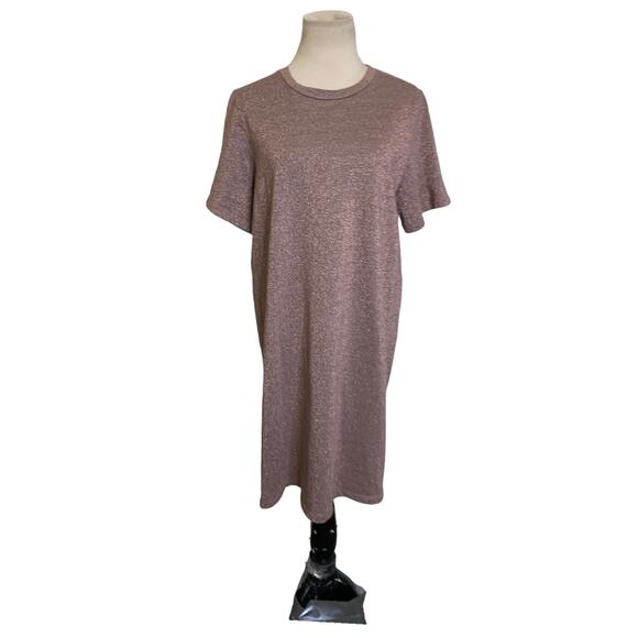 COS Shimmery pink short sleeves t-shirt mini dress size Medium - Picture 10 of 14